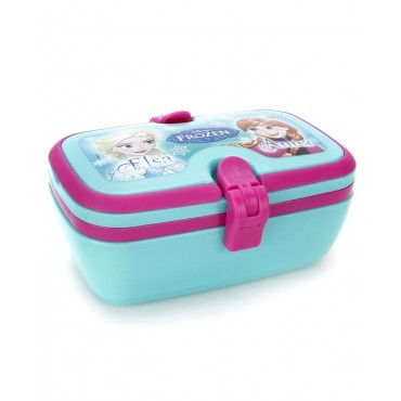 Disney Frozen Lunch Box With Handle, Pink And Green